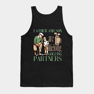 Vintage Dad And Son Golf Partners For Life Fathers Day Tank Top